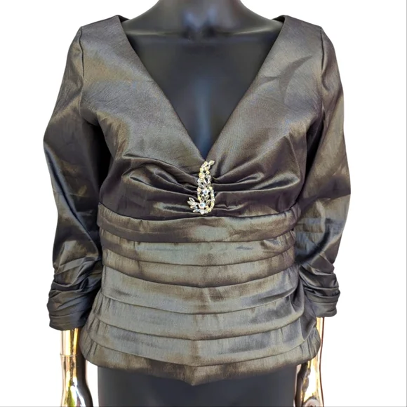 🌹 Tadashi Evening Wear Top Retro - Picture 1 of 7